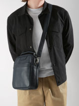 Leather Flandres Crossbody Bag Etrier Blue flandres EFLA732M-vue-porte