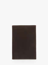 Leather Wallet Oil Etrier Brown oil EOIL442