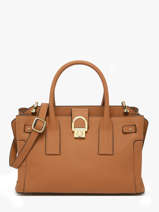 Satchel M Equestre Leather Etrier Brown equestre EEQT142M