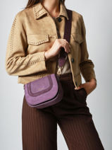 Sac Bandoulire S Lasso Cuir Etrier Violet lasso ELAS152S-vue-porte