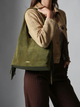 Shoulder Bag M Country Leather Etrier Green country ECOU154M-vue-porte