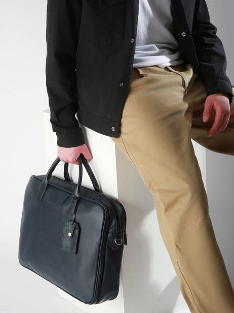 Porte-documents Flandres 2 Compartiments + Pc 17'' Cuir Etrier Bleu flandres EFLA8262 vue secondaire 1